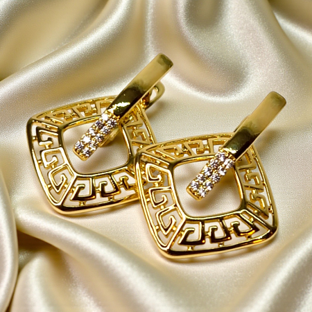 Cercei Sofia placați cu aur 18K cu zirconii [3]