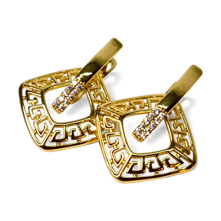 Cercei Sofia placați cu aur 18K cu zirconii [2]