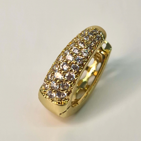 Cercei placati cu aur de 18k incrustati cu cristale albe din zirconiu [8]