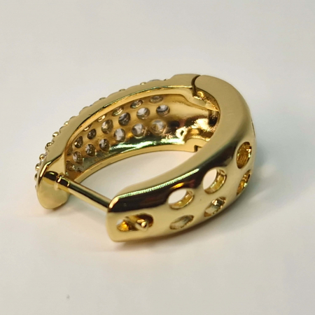 Cercei placati cu aur de 18k incrustati cu cristale albe din zirconiu [9]