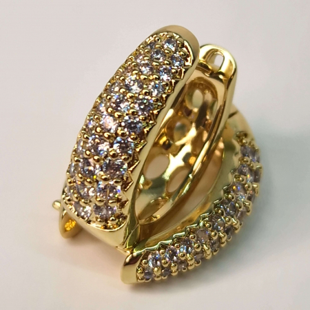 Cercei placati cu aur de 18k incrustati cu cristale albe din zirconiu [5]