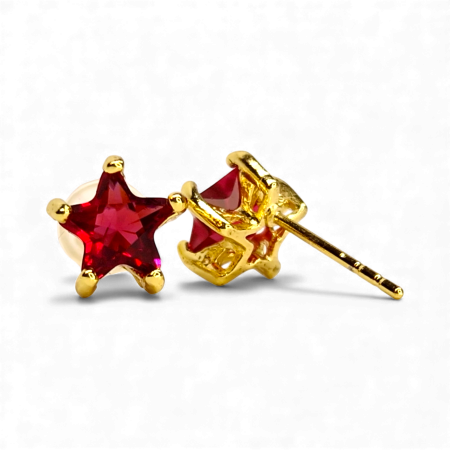 Cercei Yarisha placati cu aur cu cristale roșii în formă de stea [6]
