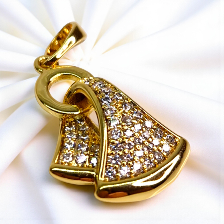 Pandantiv Roberta placat cu aur cu zirconii și design sculptural [5]