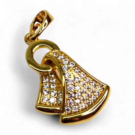 Pandantiv Roberta placat cu aur cu zirconii și design sculptural [6]