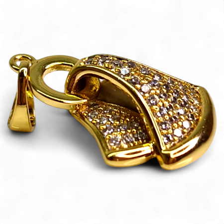 Pandantiv Roberta placat cu aur cu zirconii și design sculptural [2]