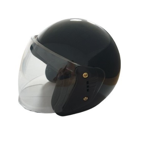 Accesorii si Piese - Casca scuter, open face parasolar detasabil, negru lucios, marimea M (56-57cm)