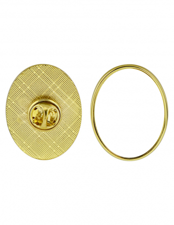 nouțăți - pin metalic auriu oval