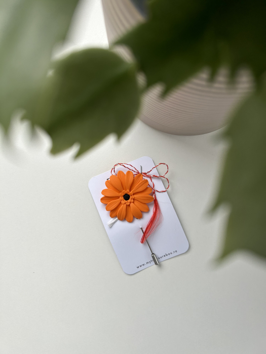 Brosa Gerbera Portocaliu [3]