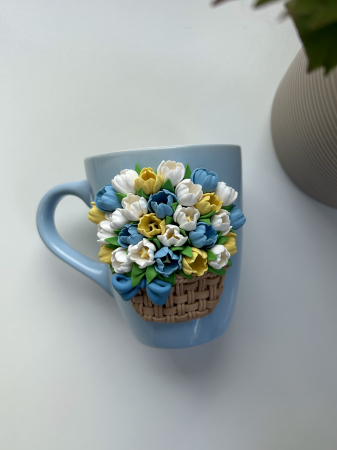 Cana cu Decor Lalele - Baby blue [1]