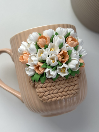 Spring - Cana cu Decor Lalele - Peach