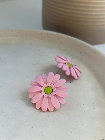 Spring - Gerbera Roz 1 - Cercei stud