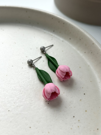 Spring - Lalea Roz- Cercei