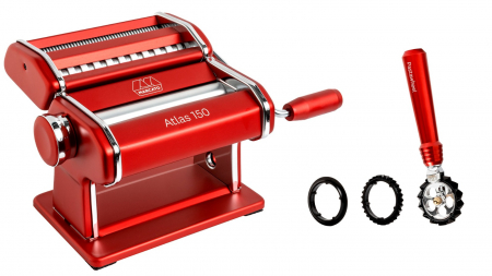 Atlas 150 - Set Masina de paste Marcato RED + Pastawheel RED