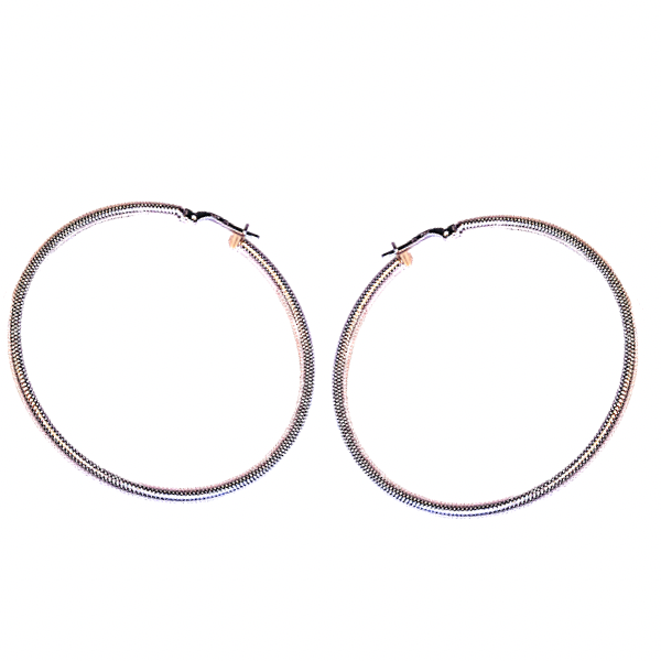 Cercei rotunzi din argint 925, placati cu rodiu - 53 mm [2]