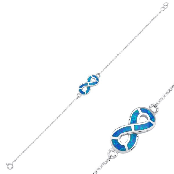 Bratara din argint 925, placata cu rodiu, Infinit 15 mm Opal, circumferinta 17+3 cm [3]