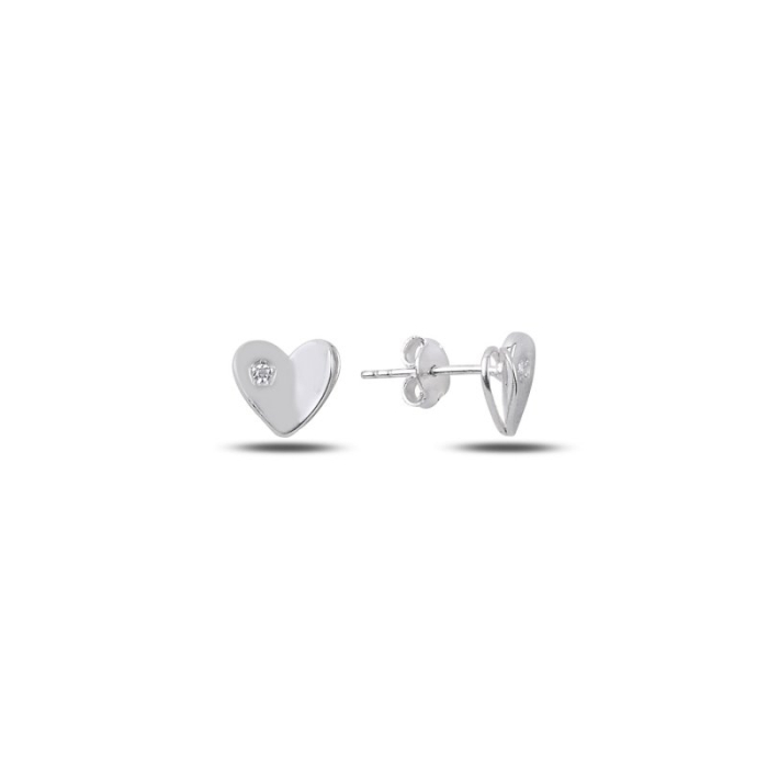 Cercei din argint 925 - placati cu rodiu pentru mentinerea stralucirii, model Heart aesthetic [1]