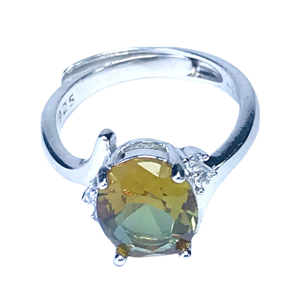 Inel din argint 925 - rodiat - cu ziconiu si pietre semi-pretioase Zultanit, reglabil [3]