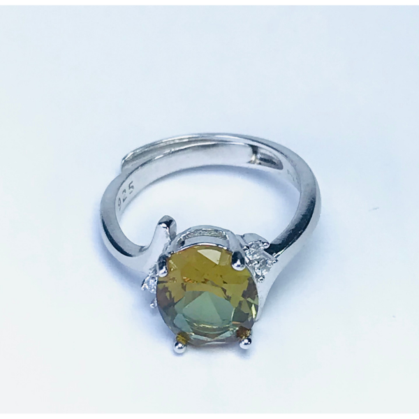 Inel din argint 925 - rodiat - cu ziconiu si pietre semi-pretioase Zultanit, reglabil [2]