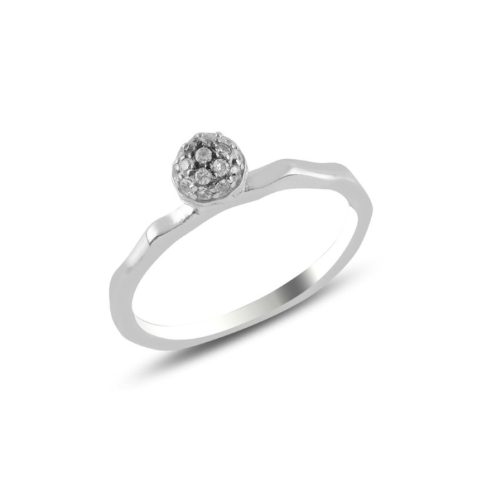 Inel din argint 925 - placat cu rodiu pentru mentinerea stralucirii, model Ball CZ Ring- marime 17 (US:8) [1]