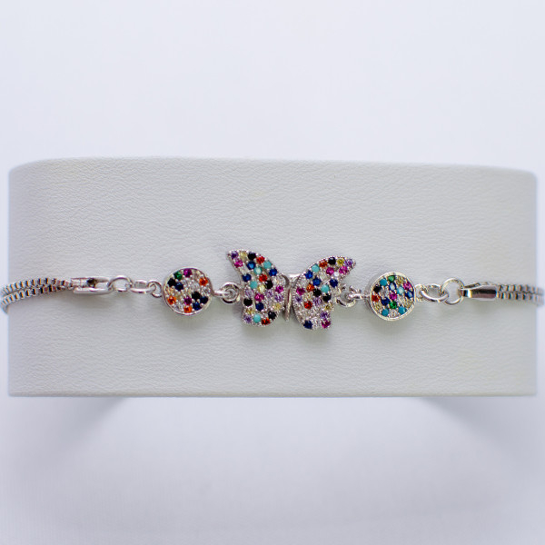 Bratara argint - 925 - placata cu rodiu si zirconii multicolore [2]