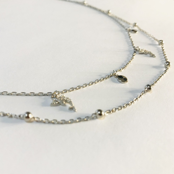 Colier din argint 925 - lant dublu - delfini [2]