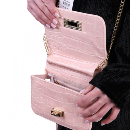 Geanta mica crossbody, 11 x 18 x 7 cm, roz animal print [2]