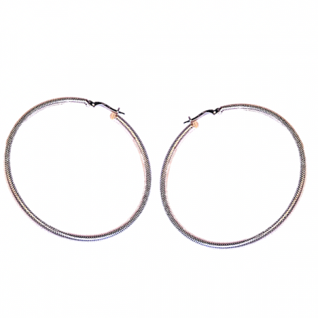 Cercei rotunzi din argint 925, placati cu rodiu - 53 mm [1]