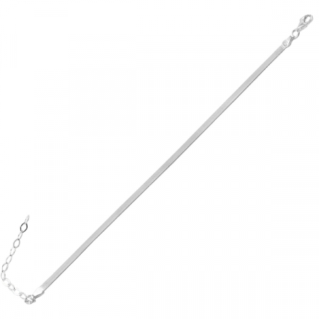 Bratara din argint 925, placata cu rodiu, 17 + 3 cm, Elegnt Flat Chain [0]