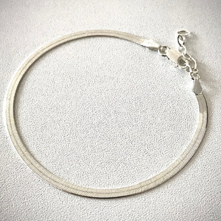 Bratara din argint 925, placata cu rodiu, 17 + 3 cm, Elegnt Flat Chain [1]