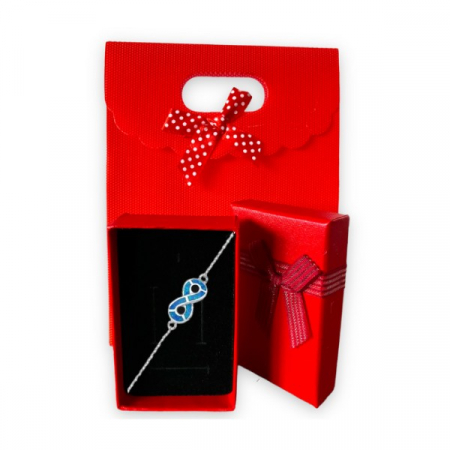 Bratara din argint 925, placata cu rodiu, Infinit 15 mm Opal, circumferinta 17+3 cm [0]