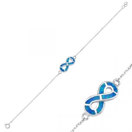 Bratara din argint 925, placata cu rodiu, Infinit 15 mm Opal, circumferinta 17+3 cm [2]