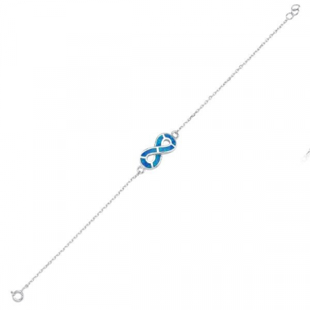 Bratara din argint 925, placata cu rodiu, Infinit 15 mm Opal, circumferinta 17+3 cm [1]
