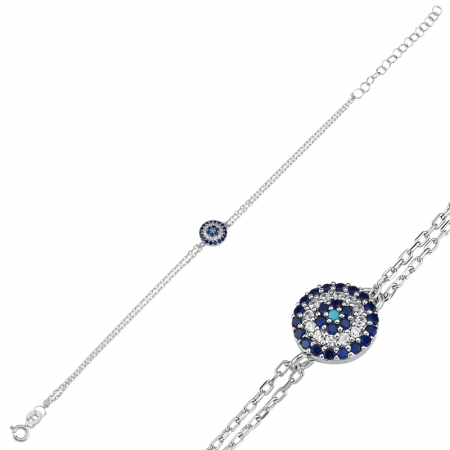 Bratari - Bratara din argint 925 - placata cu rodiu pentru mentinerea stralucirii, model Evil Eye