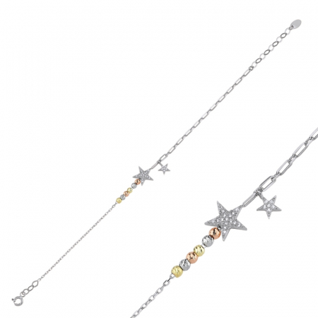 Bratari - Bratara din argint 925 - placata cu rodiu pentru mentinerea stralucirii, model Stars