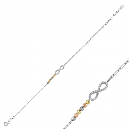 Bratari - Bratara din argint 925 - placata cu rodiu pentru mentinerea stralucirii, model Infinit17+4 cm