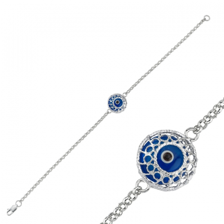Bratari - Bratara din argint 925 - placata cu rodiu pentru mentinerea stralucirii, model Evil Eye