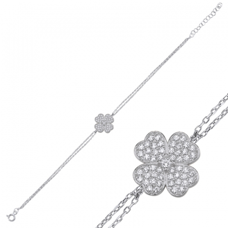 Bratari - Bratara din argint 925 - placata cu rodiu pentru mentinerea stralucirii, Clover