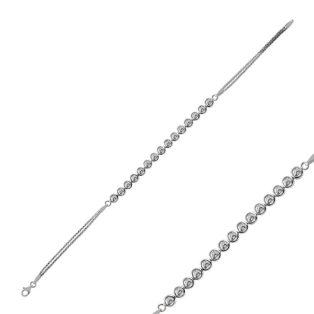 Bratari - Bratara Tennis 4mm mm, din argint 925 placata cu rodiu, incrustata cu zirconiu, masura fixa 23 cm