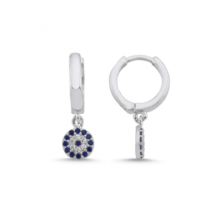 Cercei - Cercei din argint 925 - placati cu rodiu pentru mentinerea stralucirii, model Tortite Evil Eye