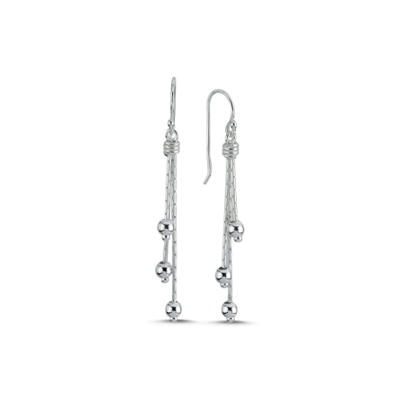 Cercei - Cercei din argint 925 - placati cu rodiu pentru mentinerea stralucirii si incrustati cu zirconii, model Dangle
