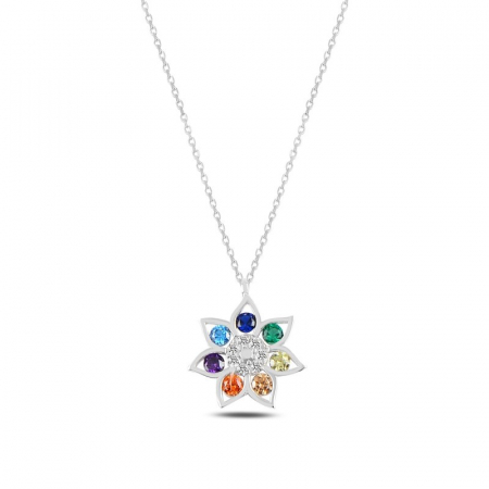 Coliere - Colier din argint 925 „Flower Colorful ”
