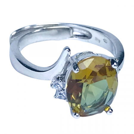 Inel din argint 925 - rodiat - cu ziconiu si pietre semi-pretioase Zultanit, reglabil [3]