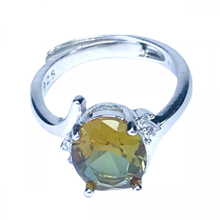 Inel din argint 925 - rodiat - cu ziconiu si pietre semi-pretioase Zultanit, reglabil [2]