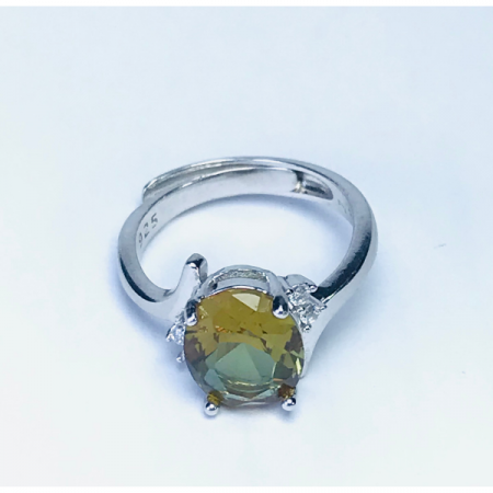 Inel din argint 925 - rodiat - cu ziconiu si pietre semi-pretioase Zultanit, reglabil [1]