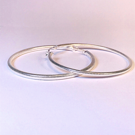 Cercei rotunzi din argint 925, placati cu rodiu - 53 mm [0]