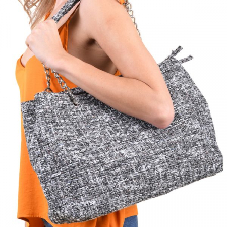 Geanta dama Pieces, eleganta, Shopper Light - 42x29x15 cm Grey Melange [2]