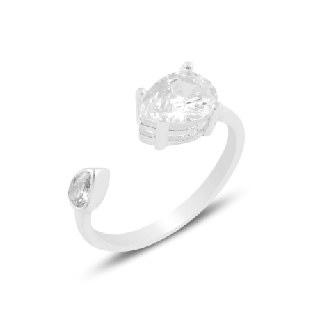 Inele - Inel Teardrop Colored - din argint 925, placat cu rodiu pentru menținerea strălucirii, reglabil
