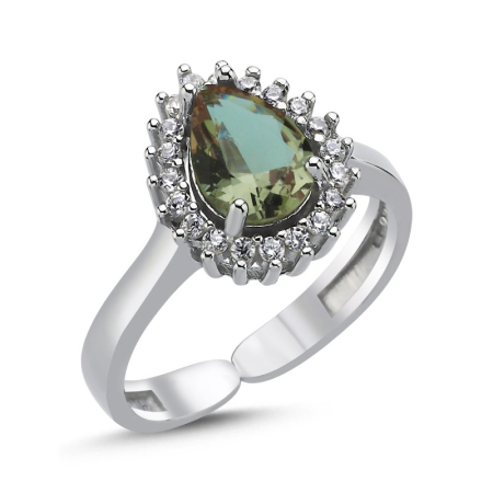Zultanite collection - Inel din argint 925 Teardrop, piatra semiretioasa Zultanit - placat cu rodiu pentru mentinerea stralucirii - marime ajustabila