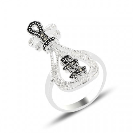 Inele - Inel din argint 925 - placat cu rodiu pentru mentinerea stralucirii, model Marcasite - marime 16 mm/15 (US:7)    