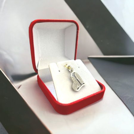 Pandantiv argint 925 placat cu rodiu, Inima indragostiti cu zirconiu alb stralucitor, 19 mm [0]